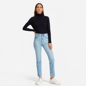 Everlane High Rise Straight Jeans Blue
